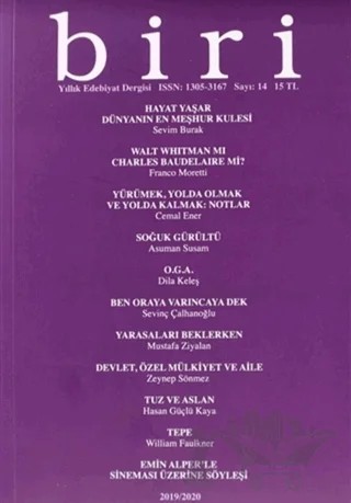 Biri Yıllık Edebiyat Dergisi Sayı: 14 – Biri Yayınları kitap kapağı