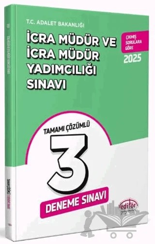 İcra Müdür ve Müdür Yardımcılığı 3 Deneme Tamamı Çözümlü Deneme Sınavı – Kollektif – Editör Yayınevi kitap kapağı