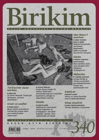Birikim Aylık Sosyalist Kültür Dergisi Sayı: 340 Ağustos 2017 – Birikim Yayınları kitap kapağı