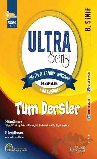 8. Sınıf Ultra Kazanım Kavrama Denemeleri 68 Fasikül Tüm Dersler – Kolektif – Palme Yayınları kitap kapağı