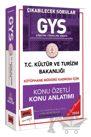 2024 GYS Kültür ve Turizm Bakanlığı Kütüphane Müdürü Kadrosu İçin Konu Anlatımı ve Sorular – Kolektif – Yargı Yayınevi kitap kapağı