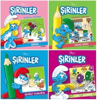 Şirinler Hikayeli Boyama Seti (4 Kitap Takım) – Kolektif – Pogo Çocuk kitap kapağı