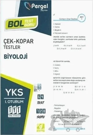 TYT Birinci Oturum Biyoloji Yaprak Test – Kolektif – Pergel Yayınları kitap kapağı