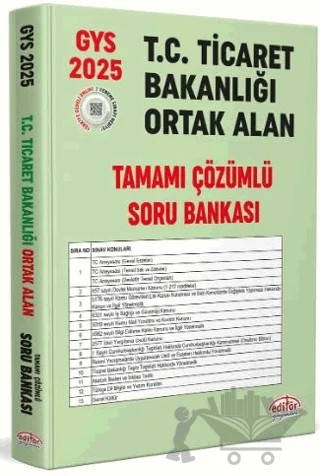 T.C. Ticaret Bakanlığı Tüm Kadrolar İçin Tamamı Çözümlü Ortak Alan Soru Bankası – Kolektif – Editör Yayınevi kitap kapağı