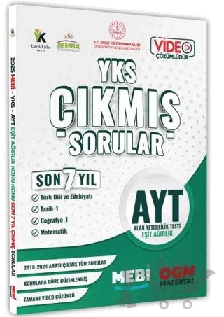 2027 YKS-AYT MEBİ Eşit Ağırlık (TM) Çıkmış Soru Bankası Konu Konu Son 9 Yıl Video/PDF Çözümlü – Kolektif – Karakutu Yayın kitap kapağı