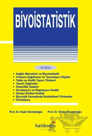 Biyoistatistik – Kadir Sümbüloğlu, Vildan Sümbüloğlu – Hatiboğlu Yayınları kitap kapağı