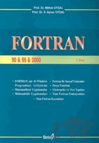 Fortran 90 & 95 & 2000 – Mithat Uysal, S. Aynur Uysal – Beta Yayınevi kitap kapağı