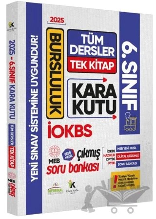 2025 6.sınıf İOKBS BURSLULUK Tüm Dersler Çıkmış Soru Bankası Tek Kitap Yeni Sistem Tamamı Çözümlü – Kolektif – Karakutu Yayın kitap kapağı
