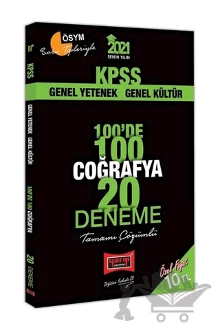 2021 KPSS Coğrafya 100 de 100 Tamamı Çözümlü 20 Deneme – Kolektif – Yargı Yayınevi kitap kapağı