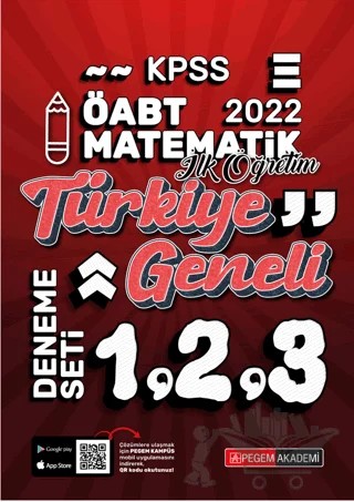 2022 KPSS ÖABT İlköğretim Matematik 1-2-3 (3'lü Deneme) – Kolektif – Pegem Akademi Yayıncılık kitap kapağı