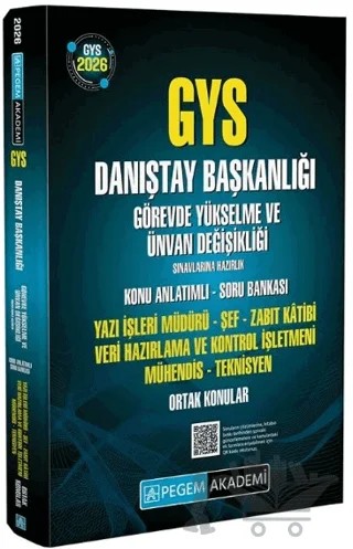 2026 GYS Danıştay Başkanlığı Ortak Konular Konu Anlatımlı Soru Bankası Görevde Yükselme – Kolektif – Pegem Akademi Yayıncılık kitap kapağı