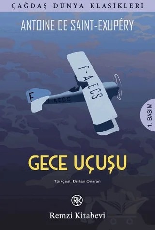 Gece Uçuşu – Antoine de Saint-Exupery – Remzi Kitabevi kitap kapağı