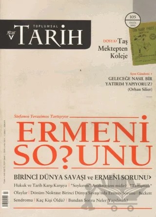 Toplumsal Tarih Dergisi Sayı: 105 – Tarih Vakfı Yurt Yayınları - Toplumsal Tarih Dergisi kitap kapağı