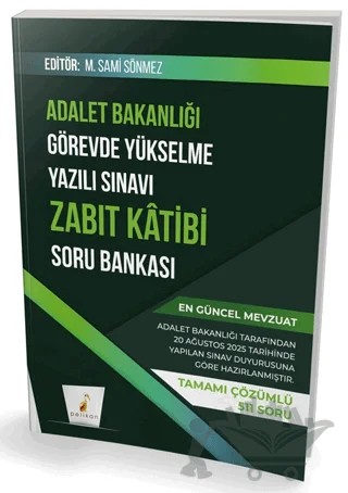 GYS Adalet Bakanlığı Görevde Yükselme Yazılı Sınavı Zabıt Katibi Soru Bankası – M. Sami Sönmez – Pelikan Tıp Teknik Yayıncılık kitap kapağı