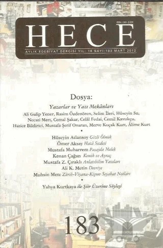 Hece Aylık Edebiyat Dergisi Sayı: 183 – Hece Dergisi kitap kapağı