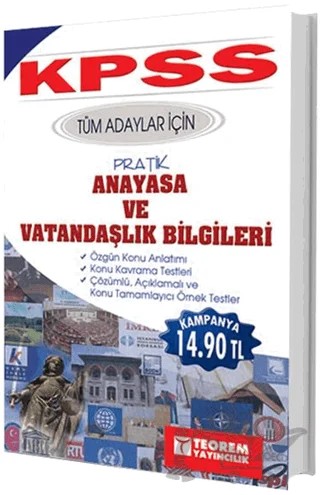KPSS Tüm Adaylar İçin Pratik Anayasa ve Vatandaşlık Bilgileri – Aydın Dursun – Teorem Yayıncılık kitap kapağı