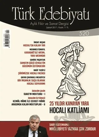 Türk Edebiyatı Aylık Fikir ve Sanat Dergisi Sayı: 520 Şubat 2017 – Türk Edebiyatı Dergisi kitap kapağı