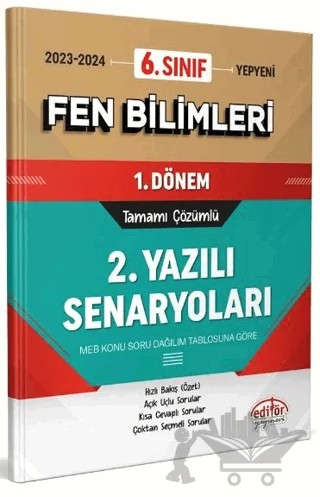 6. Sınıf Fen Bilimleri 1. Dönem Ortak Sınavı 2. Yazılı Senaryoları Tamamı Çözümlü – Kolektif – Editör Yayınevi kitap kapağı