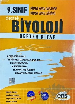 9. Sınıf Biyoloji Destek Defter Kitap – Kolektif – ENS Yayınları kitap kapağı