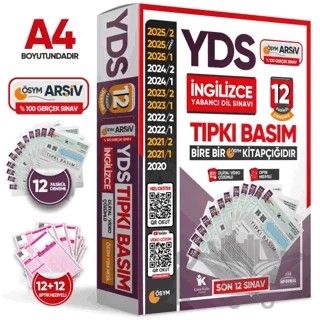 2026 YDS İngilizce ÖSYM Tıpkı Basım Çıkmış Soru 12li Deneme Paketi Video/PDF Çözümlü Türkiye Geneli – Kolektif – Karakutu Yayın kitap kapağı