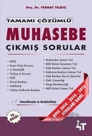 Tamamı Çözümlü Muhasebe Çıkmış Sorular – Ferhat Yıldız – 4T Yayınları kitap kapağı