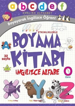 Etkinliklerle Boyama Kitabı İngilizce Alfabe – Emrecan Zengin – Akıllı Zebra kitap kapağı