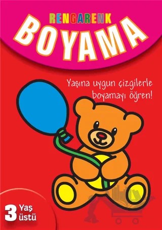 Rengarenk Boyama - 3 Yaş Üstü - Kırmızı Kitap – Kolektif – Parıltı Yayınları kitap kapağı