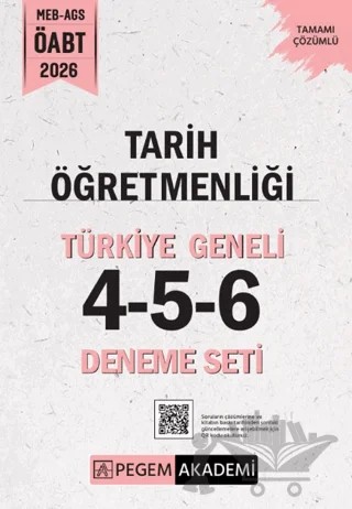 2026 MEB AGS ÖABT Tarih Öğretmenliği Tamamı Çözümlü Türkiye Geneli 4-5-6 (3'lü Deneme Seti) – Kolektif – Pegem Akademi Yayıncılık kitap kapağı