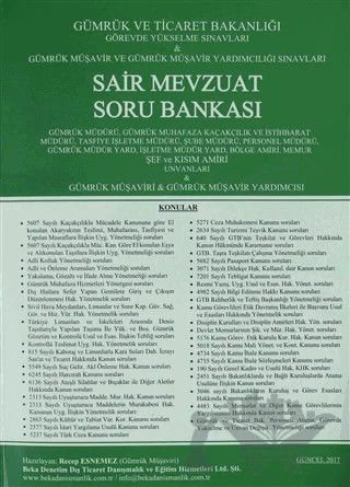 Görevde Yükselme Sınavları - Gümrük Müşavir ve Müşavir Yardımcılığı Sınavları A'dan Z'ye Sair Mevzuat Soru Bankası – Recep Esnemez – Beka Yayınevi kitap kapağı