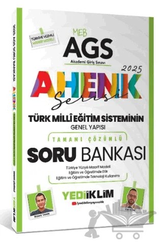 Yediiklim Yayınları 2025 MEB AGS Ahenk Serisi Türk Milli Eğitim Sisteminin Genel Yapısı Tamamı Çözümlü Soru Bankası – Bülent Tanık, Can Köni – Yediiklim Yayınları kitap kapağı