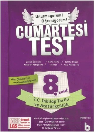 8. Sınıf Cumartesi Test T.C İnkılap Tarihi ve Atatürkçülük – Kolektif – Basamak Yayınları kitap kapağı