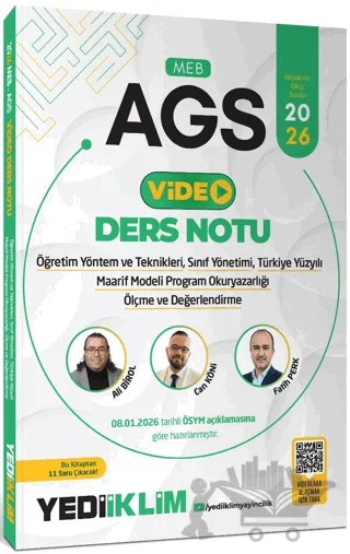 2026 MEB AGS ÖYT Sınıf Yönetimi TYMM Program Okuryazarlığı Ölçme ve Değerlendirme Video Anlatımlı Ders Notu – Ali Birol, Can Köni, Fatih Perk – Yediiklim Yayınları kitap kapağı