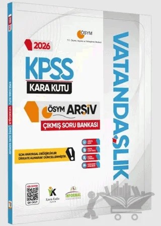 2026 KPSS Vatandaşlık Kara Kutu ÖSYM Çıkmış Soru Havuzu Bankası Konu Özetli Dijital Çözümlü – Kolektif – Karakutu Yayın kitap kapağı