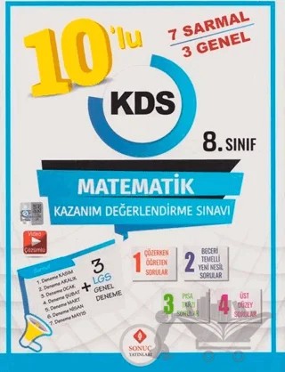 8. Sınıf 10'lu Matematik Kazanım Değerlendirme Sınavı – Kolektif – Sonuç Yayınları kitap kapağı