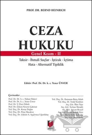 Ceza Hukuku - Genel Kısım 2 – Bernd Heinrich – Adalet Yayınevi kitap kapağı