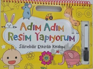 Adım Adım Resim Yapıyorum - Silinebilir Etkinlik Kitabım - Sarı – Kolektif – Net Çocuk Yayınları kitap kapağı