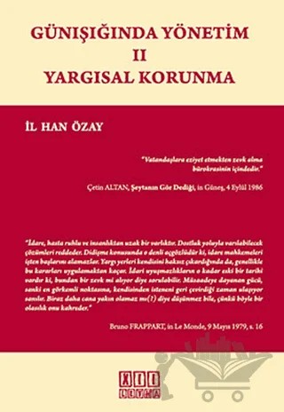 Günışığında Yönetim 2 - Yargısal Korunma – İlhan Özay – On İki Levha Yayınları kitap kapağı