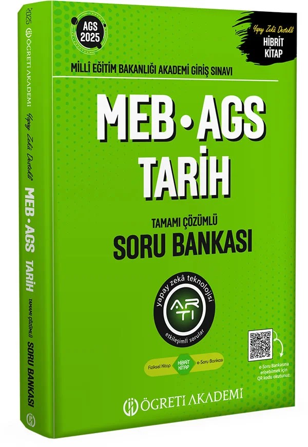 2025 MEB-AGS Soru Bankası Tamamı Çözümlü Tarih – AGS Soru Bankası Tamamı Çözümlü Tarih – Öğreti Akademi kitap kapağı