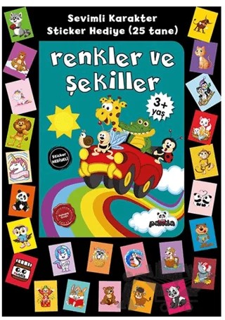 Stickerlı 3+ Yaş Renkler ve Şekiller – Pedagog Afife Çoruk – Beyaz Panda Yayınları kitap kapağı