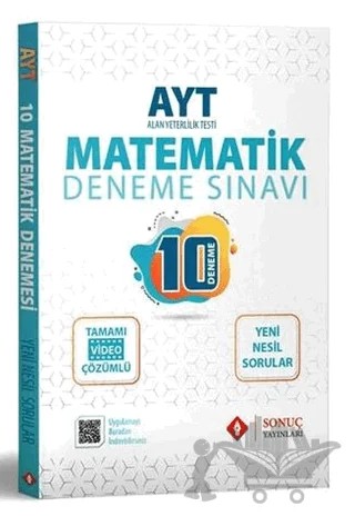 AYT Matematik Tamamı Video Çözümlü 10 Deneme – Kolektif – Sonuç Yayınları kitap kapağı