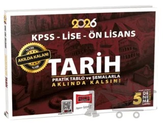 2026 KPSS Lise Ön Lisans Akılda Kalan Pratik Tablo ve Şemalarla Tarih – Kolektif – Yargı Yayınevi kitap kapağı