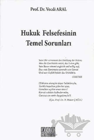 Hukuk Felsefesinin Temel Sorunları – Vecdi Aral – On İki Levha Yayınları kitap kapağı