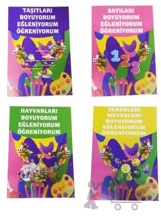 Eğitici Boyama Seti (4 Kitap Takım) – Kolektif – Aksa Çocuk kitap kapağı