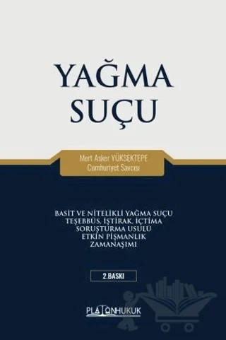 Yağma Suçu – Mert Asker Yüksektepe – Platon Hukuk kitap kapağı