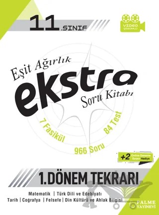 Palme 11. Sınıf Eşit Ağırlık Ekstra Soru Kitabı (1.Dönem Tekrarı) – Kolektif – Palme Yayınları kitap kapağı