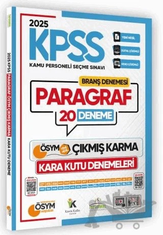 2025 KPSS Ön Lisans Paragraf ÖSYM Soru Havuzu 20li Çıkmış Dijital Çözümlü Deneme Sınavı – Kolektif – Karakutu Yayın kitap kapağı