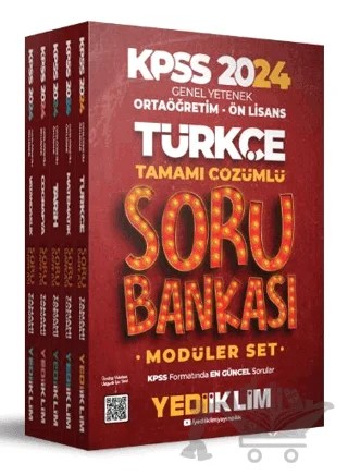 2024 KPSS Ortaöğretim-Önlisans Genel Yetenek Genel Kültür Tamamı Çözümlü Modüler Soru Bankası – Kolektif – Yediiklim Yayınları kitap kapağı