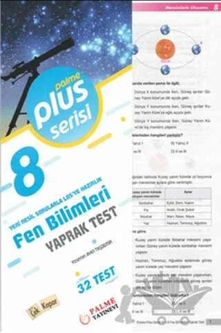 8. Sınıf Plus Serisi Fen Bilimleri Yaprak Test – Yasemin Ayan Taşdemir – Palme Yayınları kitap kapağı
