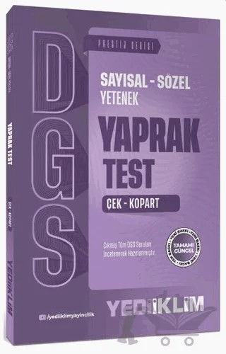 2027 DGS Sayısal Sözel Yetenek Çek Kopart Yaprak Test – Kolektif – Yediiklim Yayınları kitap kapağı
