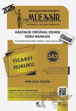 Müessir İdari Hakimlik Ticaret Hukuku Soru Bankası – Ufuk Pişkin – Kuram Kitap kitap kapağı